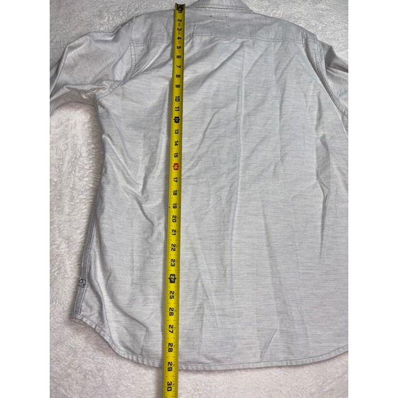 AG Adriano Goldschmied Mens Grey Heathered Flannel Plaid Lined Shirt Size Medium - Picture 12 of 14